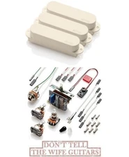 EMG SA SET IVORY 3 ACTIVE SINGLE COIL PICKUPS FOR STRAT SWITCH, POTS & WIRING