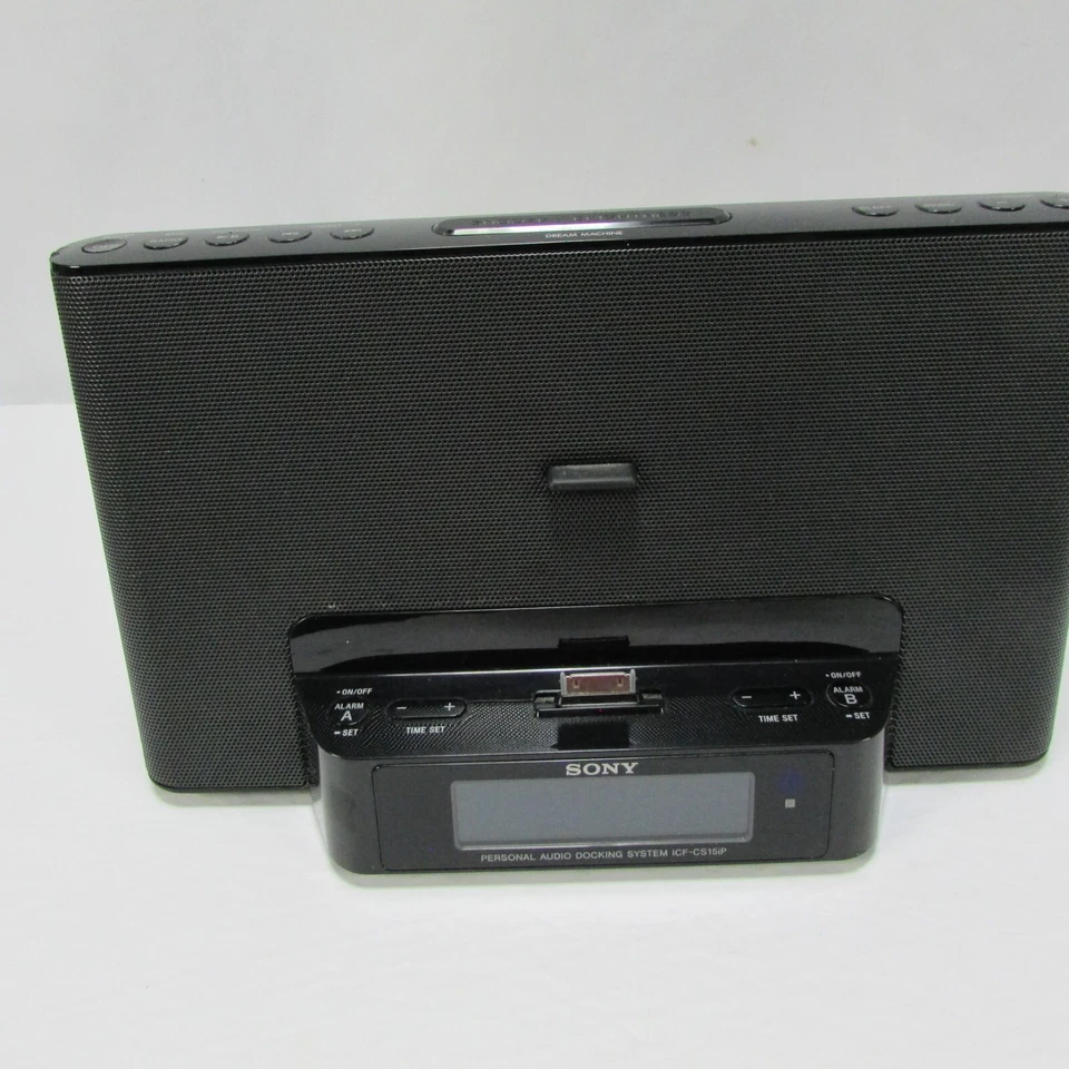Sony Black iPhone Clock Radio Speaker Dock Dream Machine ICF-CS15iP - Image 3 of 4