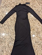 Fashion Nova Womens Watch Your Back Maxi Dress Black size S