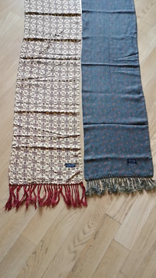 fringed scarfs (2pc) vintage Tootal silk (rayon) England fabric | eBay