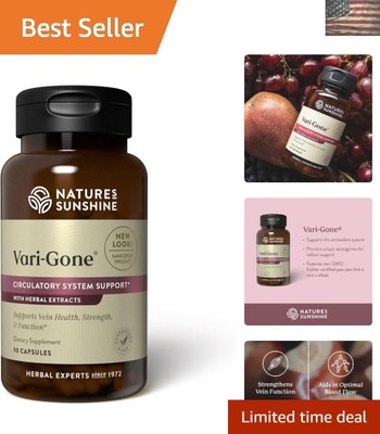 90-Capsule Vari-Gone Formula for Stronger Veins & Improved Circulation Health