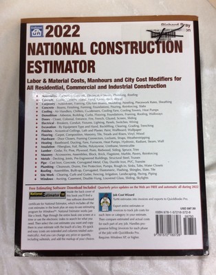 2022 NATIONAL CONSTRUCTION ESTIMATOR, NO SOFTWARE, Ex-library  non-circulating | eBay