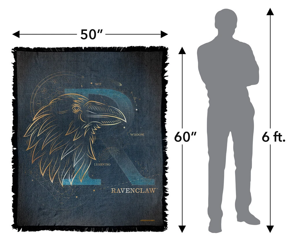 Harry Potter Blanket, 50"x60" Celestial Ravenclaw Woven Blend Throw