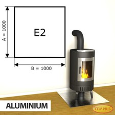 Kamin Bodenplatte Funkenschutz Kaminplatte Aluminium Ofen Platte Ofenblech - E2