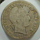 FALL & WINTER SALE--UNITED STATES-1902  BARBER SILVER COMPOSITION DIME KM# 113