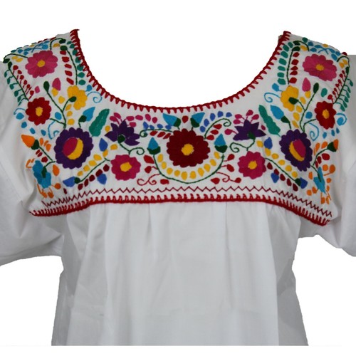 Túnica campesina bordada a mano mexicana Puebla parte superior surtida colores - Imagen 19 de 49