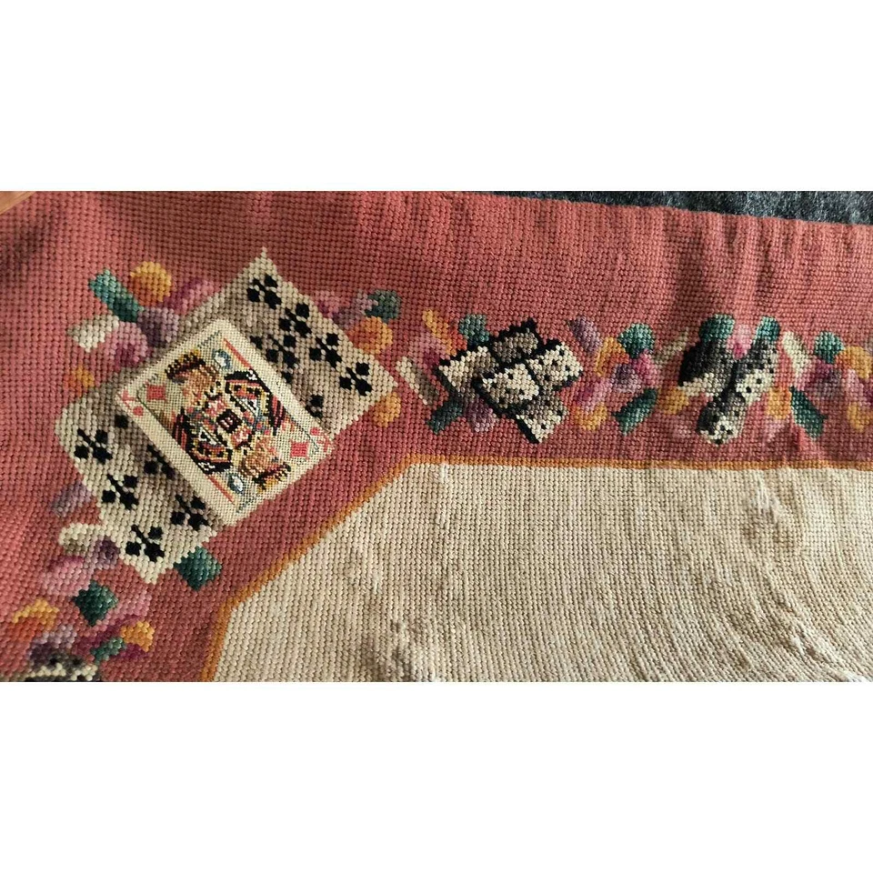 Cross-stitch card table cover -- STUNNING - Image 4 of 4