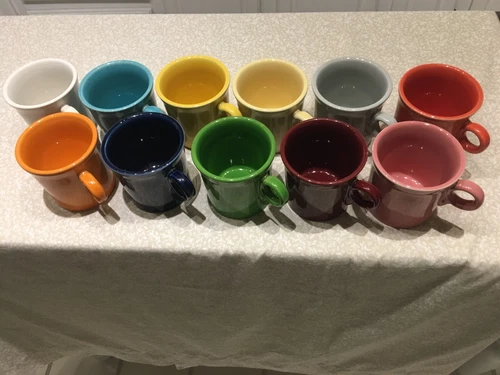 NEW FiestaWare 8oz Coffee Cups Mugs Ring Handle, chose your colors and quantity