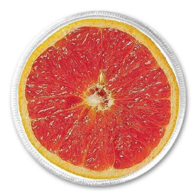 Grapefruit Citrus Fruit Slice - 3'' Circle Sew / Iron On Patch Delicious Food