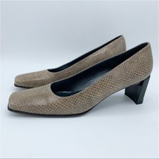 Stuart Weitzman Natural Diamondback Snakeskin Pumps 8 Narrow
