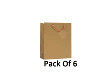 Simon Elvin Finishing Touch Single Colour Small Gift Bags - Gold (Pack of 6)