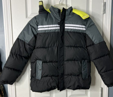 iXtreme Puffer Coat Boys Size 14/16 - Black/Grey with Neon Yellow Lining - NWT