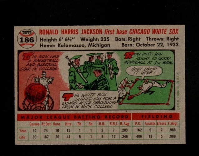 5191* 1956 Topps # 186 Ron Jackson GB NM-MT - Image 2 of 2