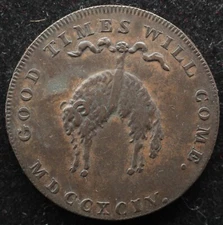 KAPPYS GH164 1794 NORWICH CASTLE GOOD TIMES  COME   HALF PENNY  CONDOR TOKEN  XF