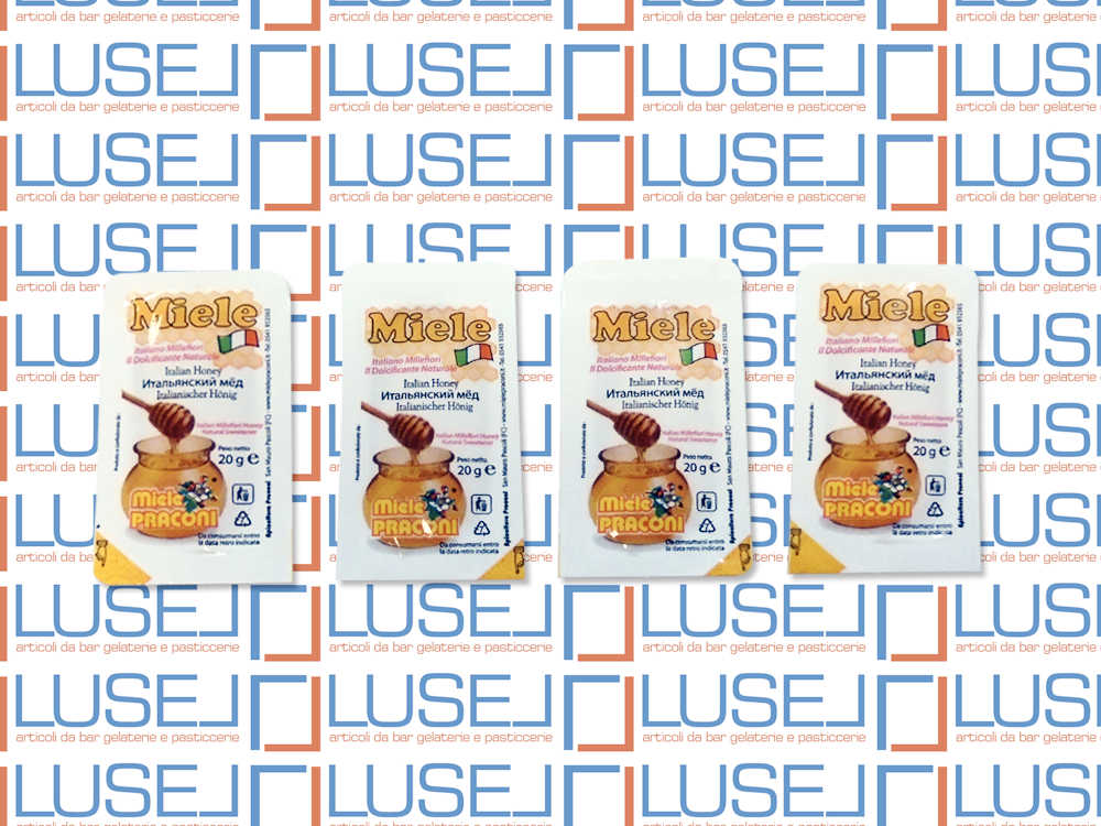 PZ 100 MIELE MILLEFIORI 100 % ITALIANO IN VASCHETTA MONODOSE DA GR. 20 HONEY