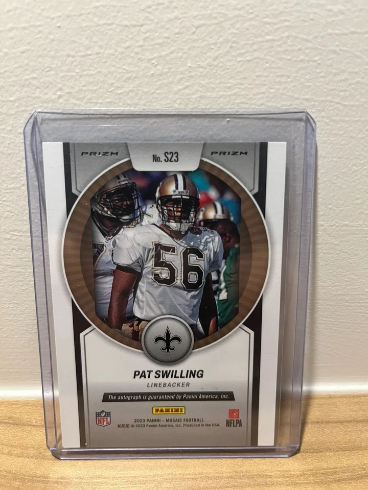 2023 Panini Mosaic Football Pat Swilling Scripts Auto No Huddle Blue Prizm #S23 - Image 2 of 2