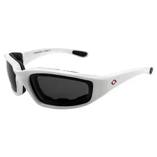 Hurricane Vortex Sport Vented Foam Padded Riding Goggles White with Polarized