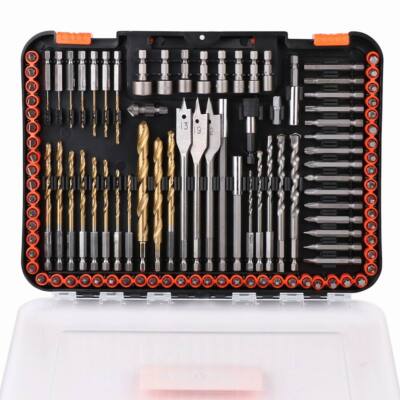 HORUSDY 112PC Impact Drill Bits & Screwdriver Set 1/4'' Hex for Wood Metal Cement