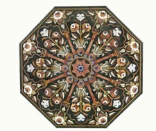 30" Green Center Coffee Marble Table Top Inlay Mosaic Malachite Decor