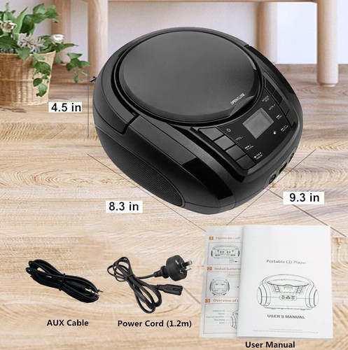 Portable Boombox - CD Player, Bluetooth, USB, MP3, AUX, FM Radio, Portable, - Picture 7 of 7