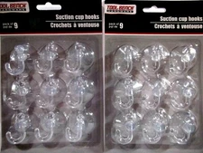 Lot of 2 Suction Cup Hooks 9 per card (18 Total) by Tool Bench Hardware