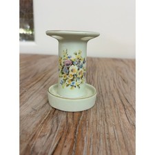 LEFTON Pale Green Tooth Brush Holder 270 Hand Painted Gold Rim 4 Holes Bathroom