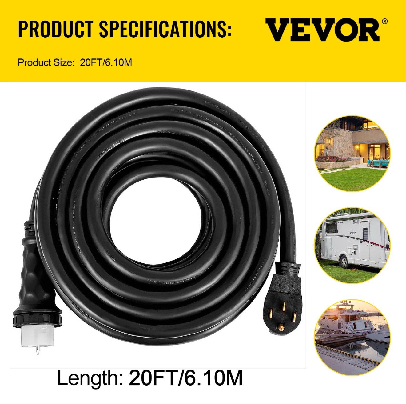 Extension Cord 50 Amp N14-50p Cs636 Locking Connector 20ft50
