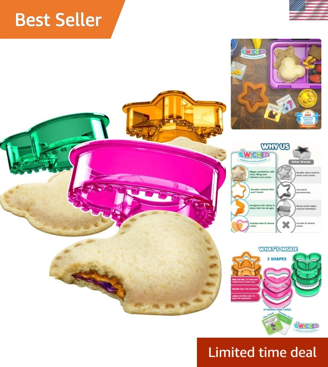 Sandwich Cutter and Sealer - Crustless Sandwich Maker - Great for Lunchbox an...