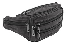 Leather Bum Bag Black Belt Purse  Hip Waist Bags Sports Holiday Travel