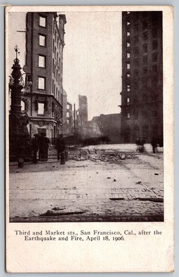 San Francisco, CA - Earthquake 1906 -Third and Markets Streets - PC S