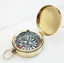 Handgefertigter antiker Taschenkompass mit Messingoptik Vintage Maritim...