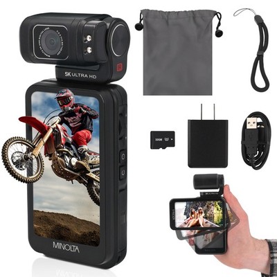 Minolta Pocket Camcorder 5K Ultra HD Video 4K at 60fps 20MP Photos Night Vision
