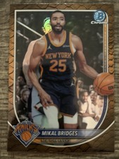 2023-24 Topps Bowman Chrome Mikal Bridges New York Knicks BCY152 Basketball Card