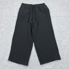 Jessica Simpson Pants Womens Small Black Airy Gauze Crop Wide Leg High-Rise Boho