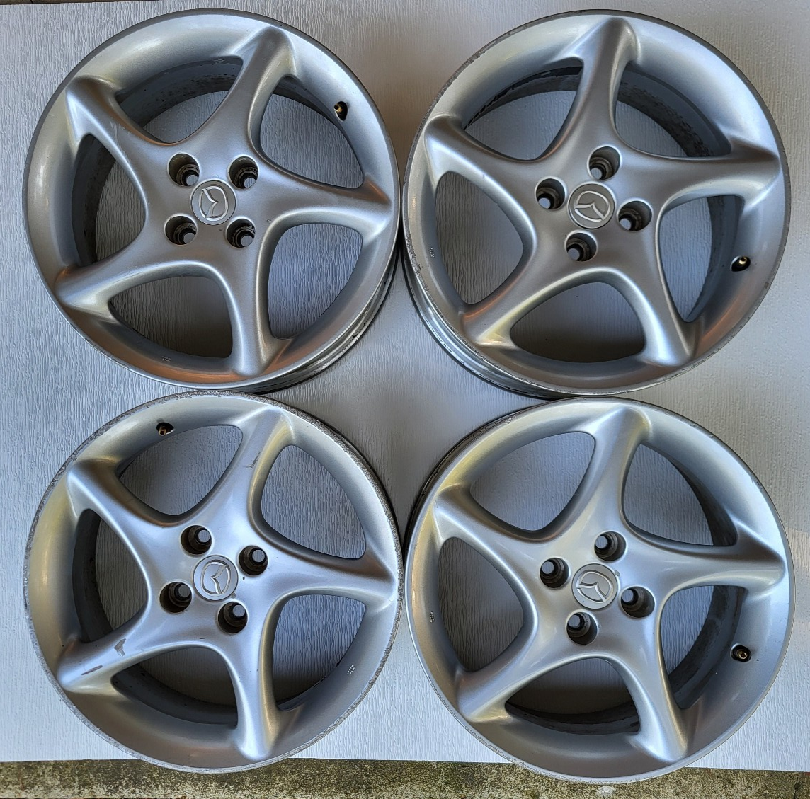 16” Mazda Miata OEM Alloy Wheel Rim Twist 5 spoke 16x6.5 +40 4x100