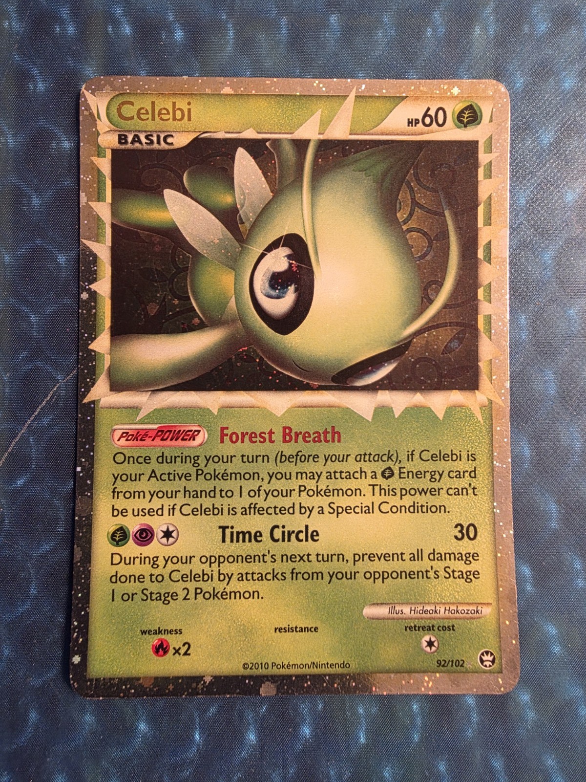 Celebi Prime 92/102- Heart Gold Soul Silver Triumphant LP Pokemon Card