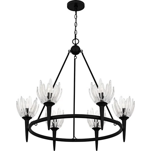 Quoizel SHA5032 Shea 6 Light 31"W Candle Style Chandelier - Gold - Picture 10 of 12