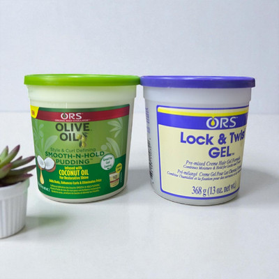 ORS Olivenöl Tägliches Haar Glatt-N-Hold Pudding & 13oz Lock&Twist Gel 368g