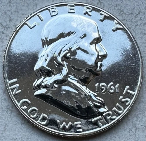 1961 Proof Franklin Half Dollar 90% Silver-INV#8351