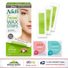 Gentle Facial Hair Waxing Strips - 20 Strips with Calming Oil Wipes Included