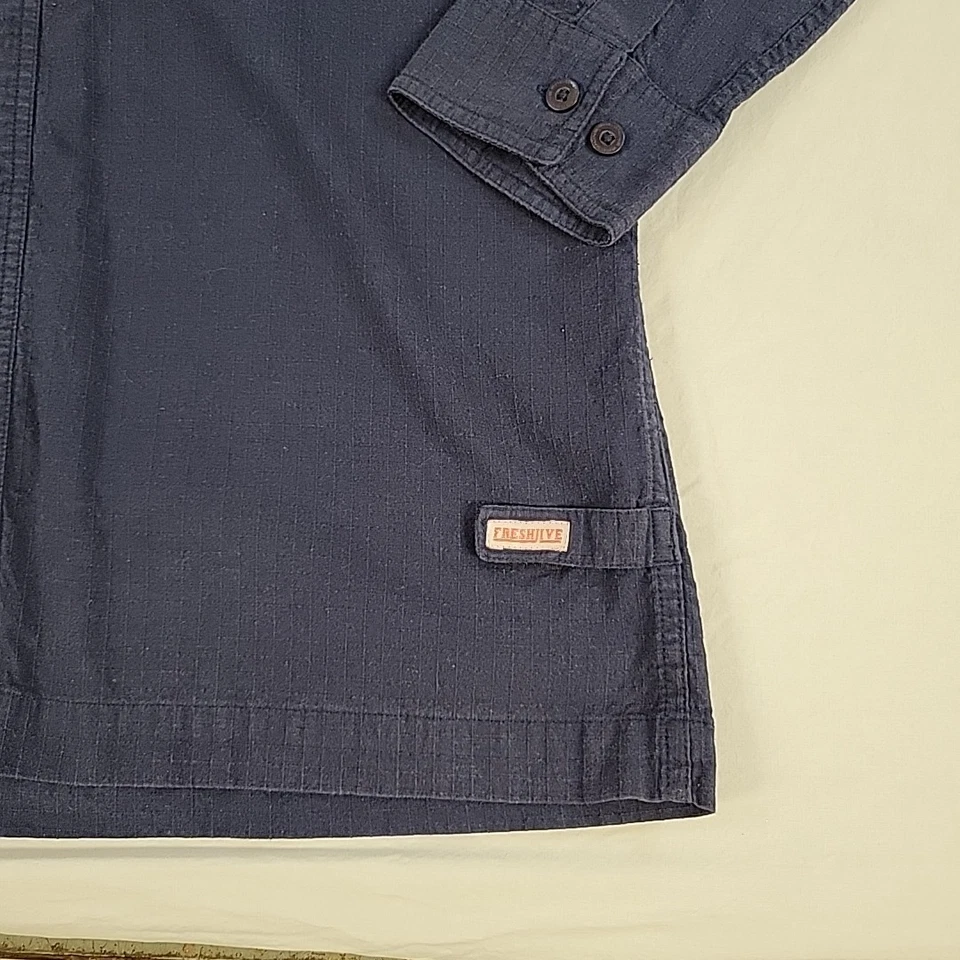 Camisa Freshjive Manga Larga Abotonada Ripstop Años 90 Y2K Para Hombre Talla M Hecha en EE. UU. Foto 4 de 4