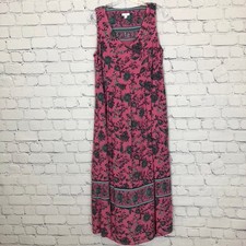 J Jill Pink Floral Midi Dress Size S