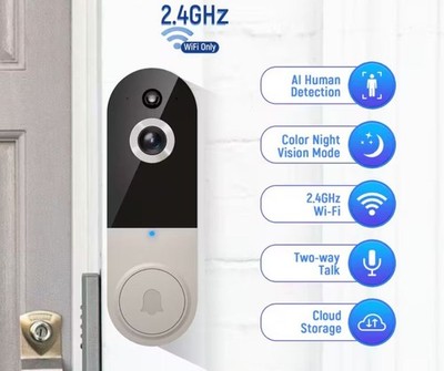 Wireless Smart Video Doorbell Camera for Home Use, Battery Powered WiFi motion