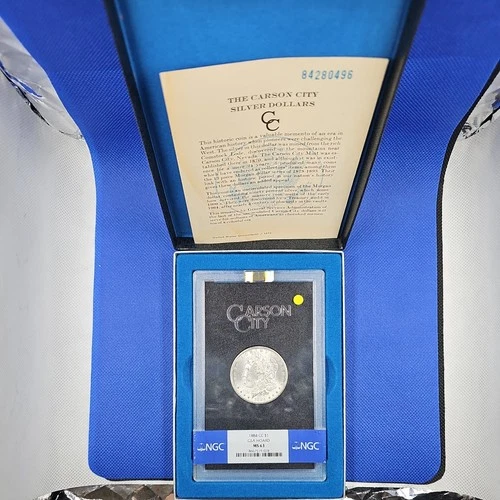 1884-CC $1 Morgan Silver Dollar GSA Hoard NGC MS63 w/box and COA