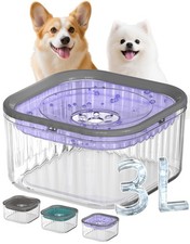 3L Dog Water Bowl No Spill 101oz Large Capacity Proof Slow Purple