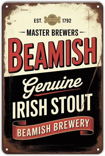 Beamish Irish Stout Beer Vintage Irish Beer Tin Metal Signs Home Décor for Garde