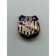 Vintage Union Pacific Railroad U20P Old Timers Club Pin Whitehead & Hoag Enamel