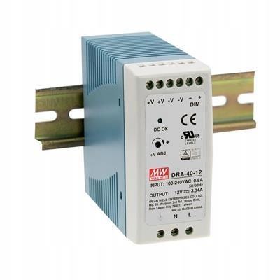 Alimentation Mean Well DRA-40-12 rail DIN 12V 3.34A