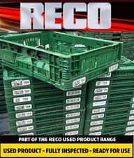 10 X USED FOLDING STACKING CRATE SHALLOW 600 x 400 x 90mm STORAGE