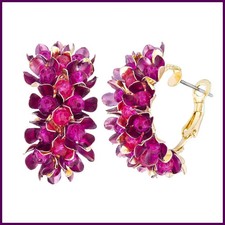 New Design Colorful Metal Flower Hoop Earring For Women Fashion.